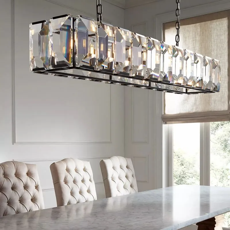 Harlow Crystal Rectangle Chandelier 54"