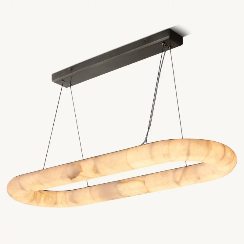 Rivage Alabaster Oval Chandelier 57"