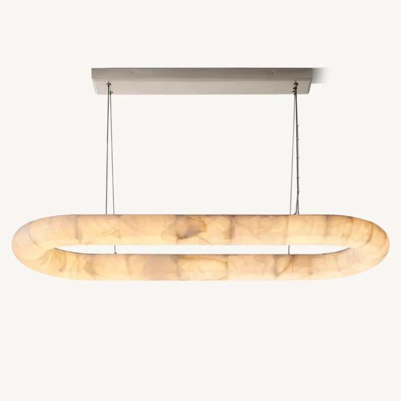 Rivage Alabaster Oval Chandelier 57"