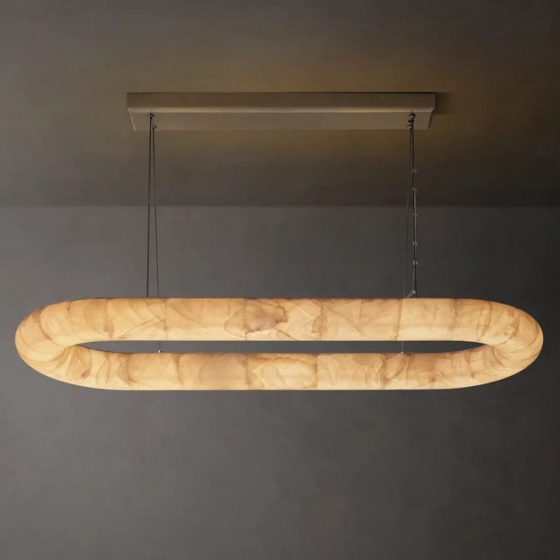 Rivage Alabaster Oval Chandelier 57"