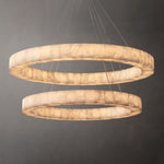Rivage Alabaster Two-Tier Round Chandelier 60"