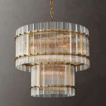 San Marco Glass Two-Tier Round Chandelier 22"