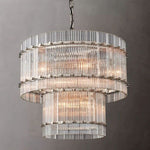 San Marco Glass Two-Tier Round Chandelier 22"