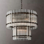San Marco Glass Two-Tier Round Chandelier 22"