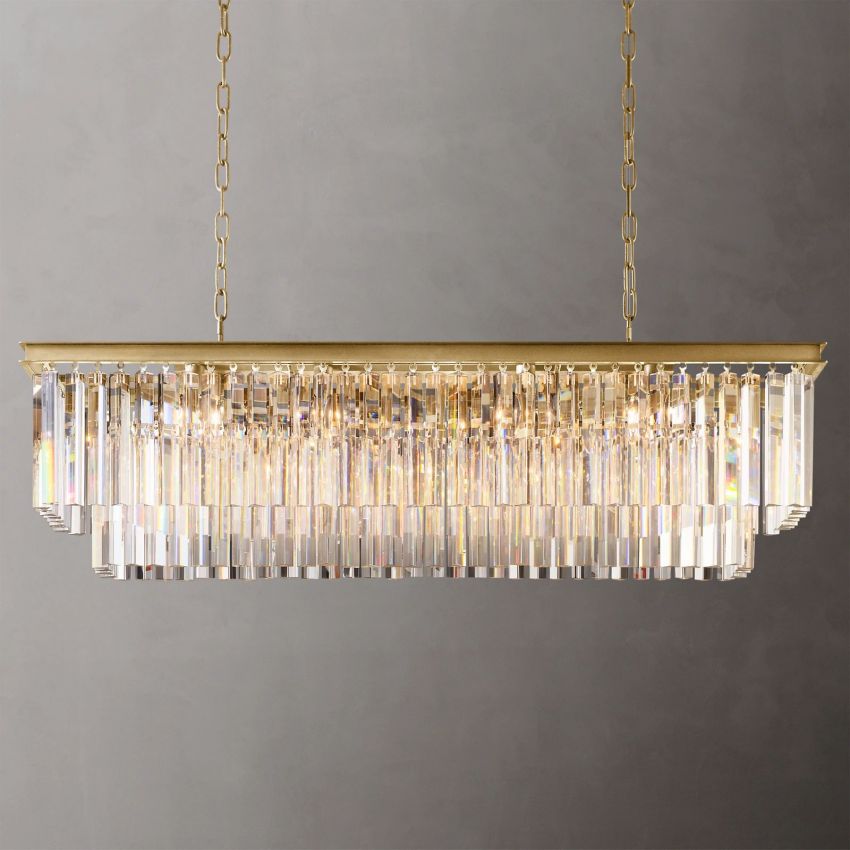 Odeon Rectangular Tiered Chandelier 49"