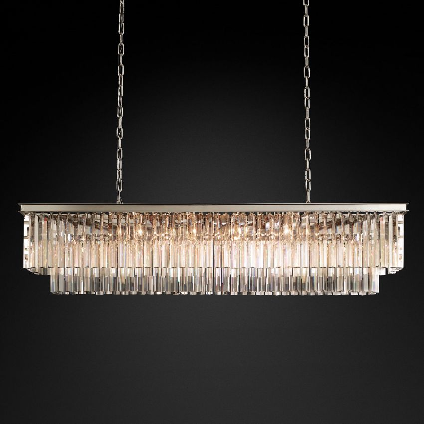 Odeon Rectangular Tiered Chandelier 59"