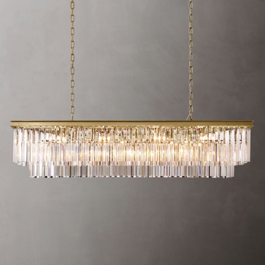 Odeon Rectangular Tiered Chandelier 59"