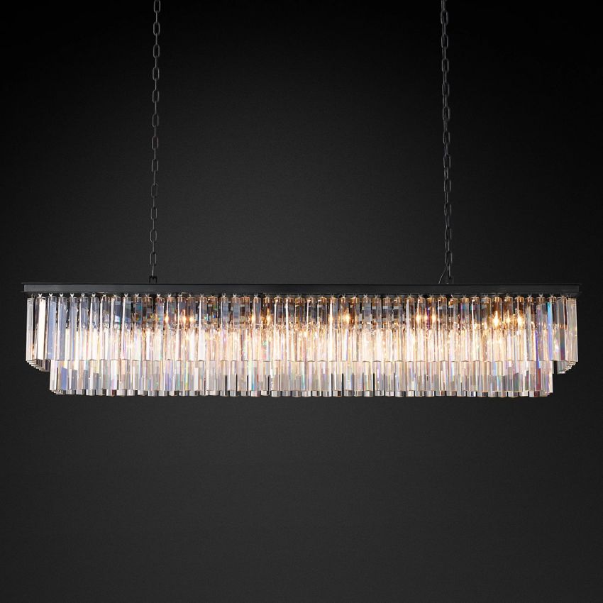 Odeon Rectangular Tiered Chandelier 72"