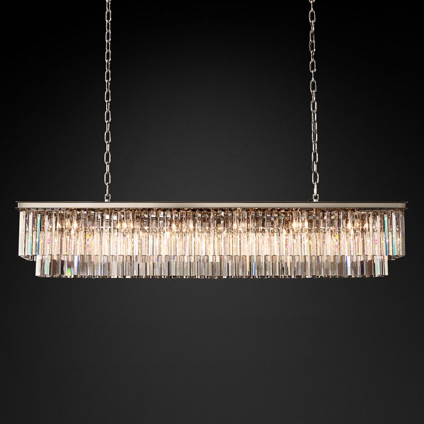 Odeon Rectangular Tiered Chandelier 72"