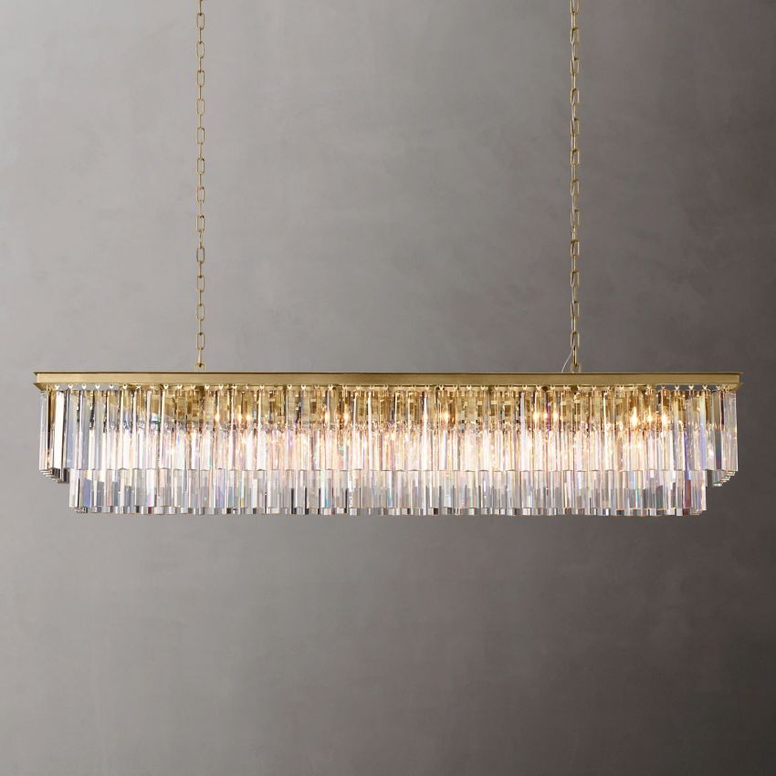 Odeon Rectangular Tiered Chandelier 72"
