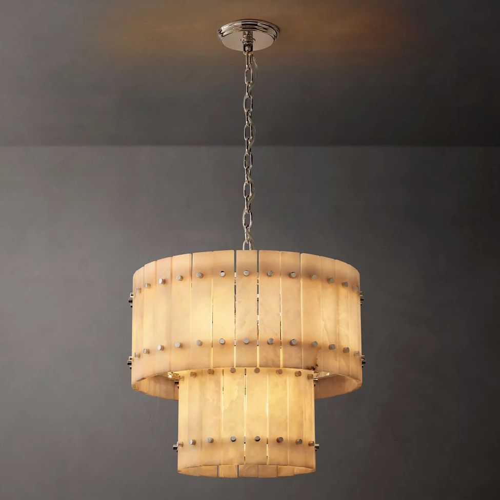 San Marco Alabaster Tiered Round Chandelier 22"