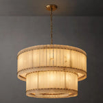 San Marco Alabaster Tiered Round Chandelier 48"
