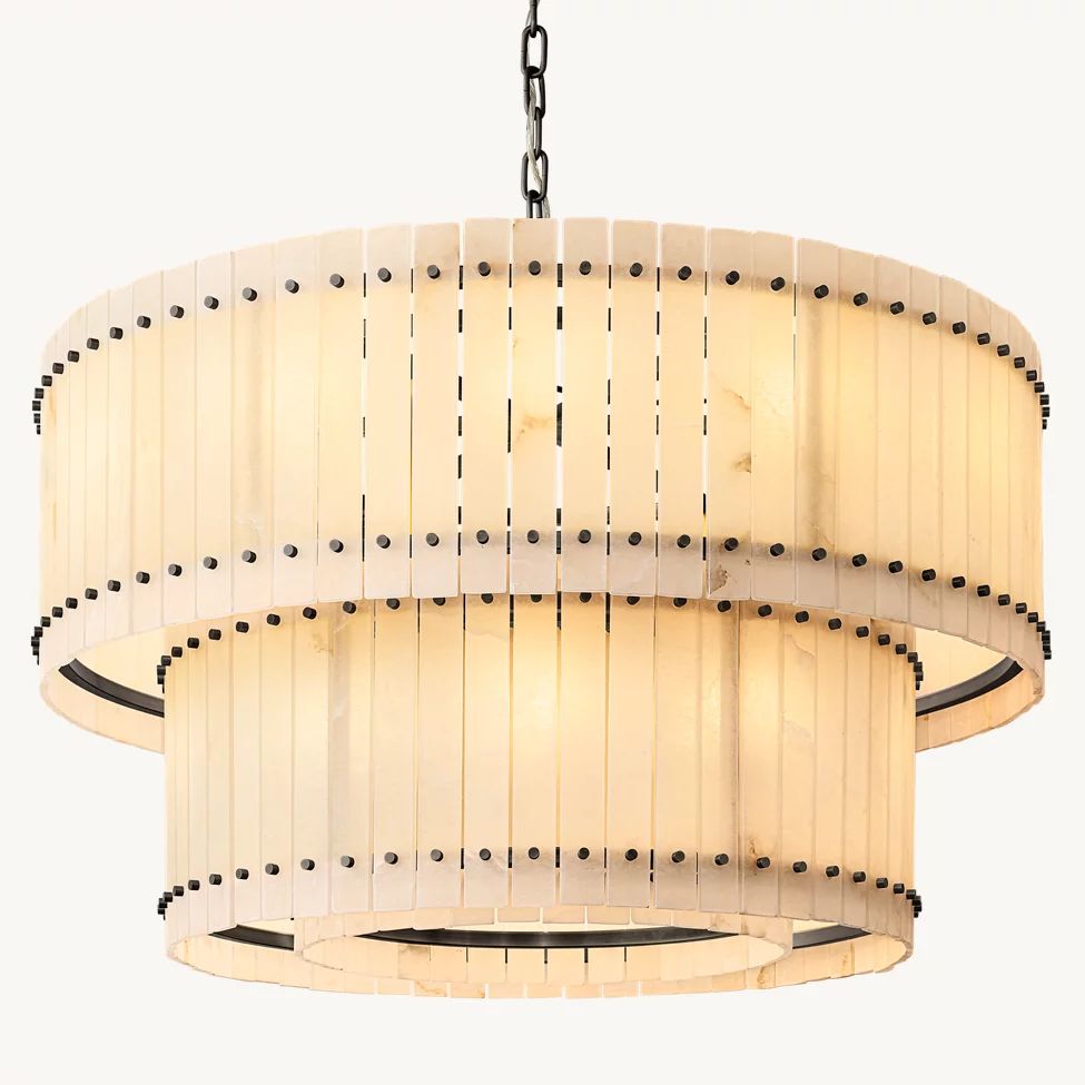 San Marco Alabaster Tiered Round Chandelier 48"