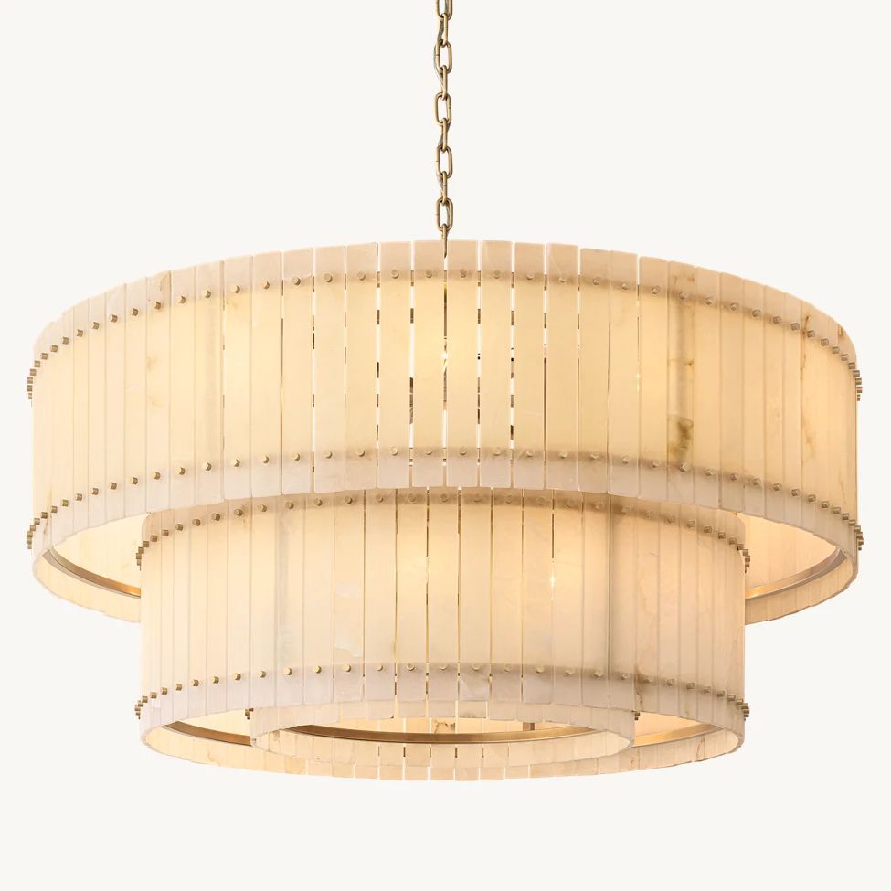San Marco Alabaster Tiered Round Chandelier 60"