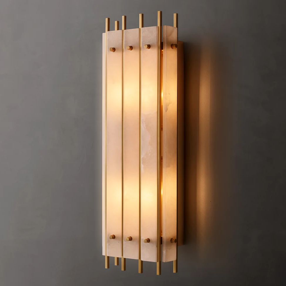 San Marco Alabaster Rectangular Wall Sconce