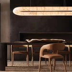 Rivage Alabaster Oval Chandelier 57"