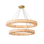 Rivage Alabaster Two-Tier Round Chandelier 60"