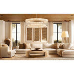 Rivage Alabaster Two-Tier Round Chandelier 60"
