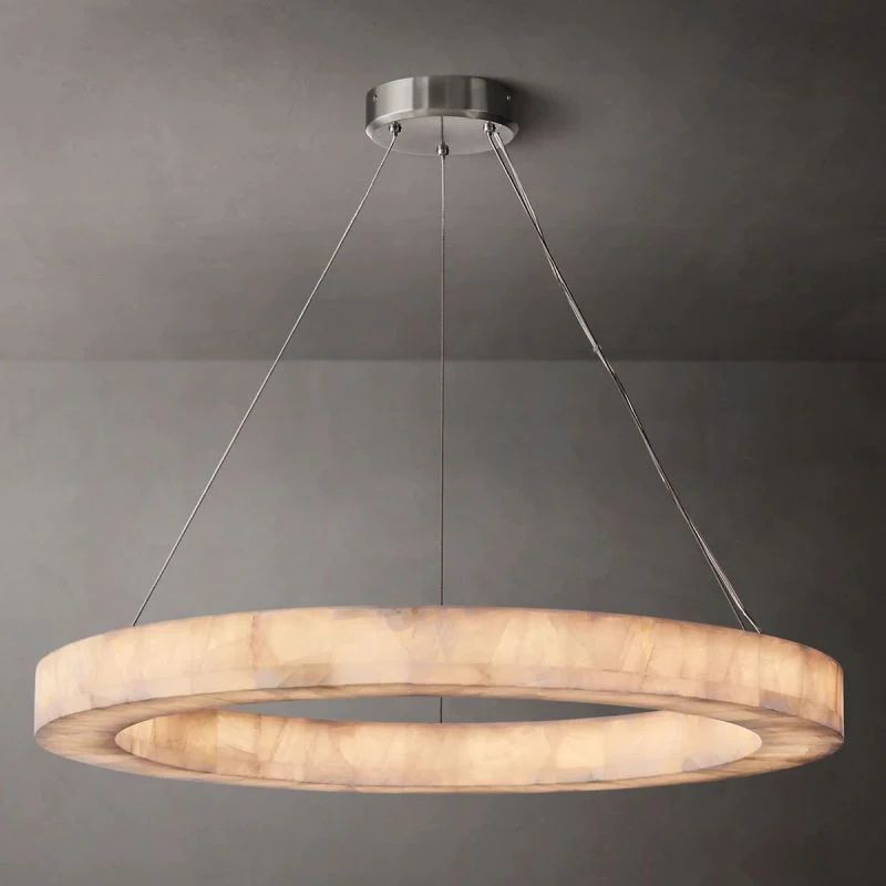 Rivage Alabaster Round Chandelier 40"