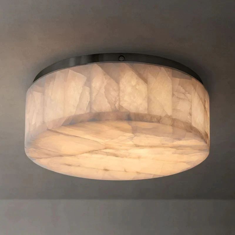Rivage Alabaster Round Flush Mount