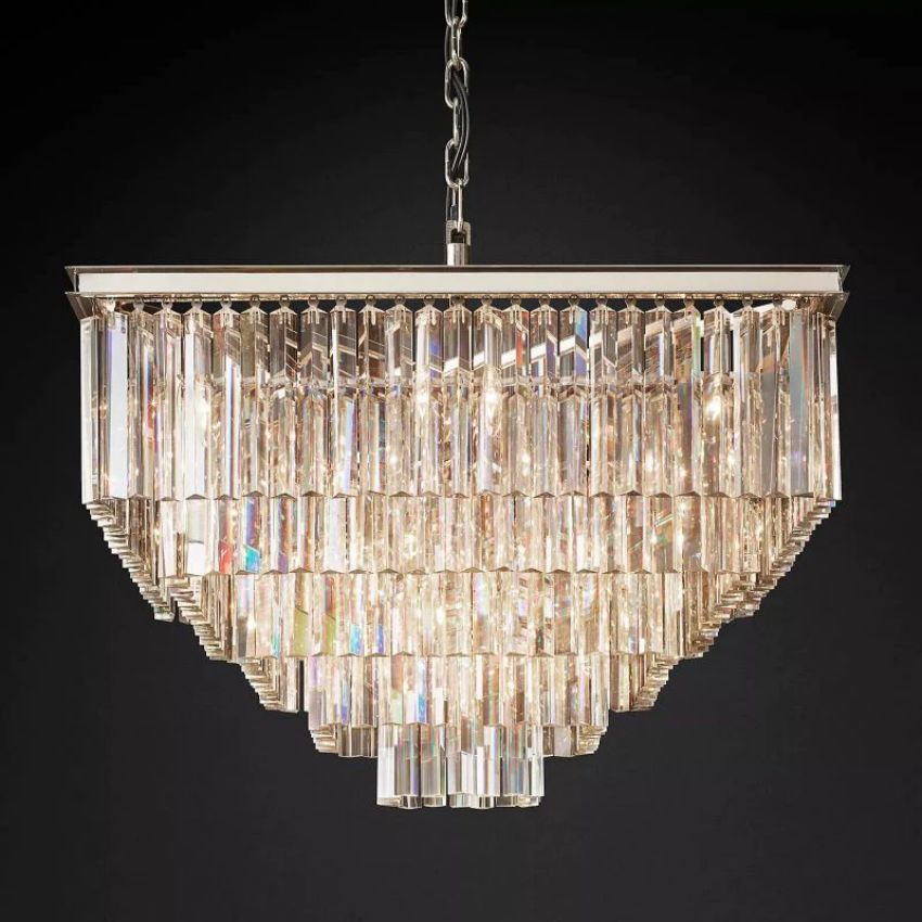 Odeon Tiered Square Chandelier 34"