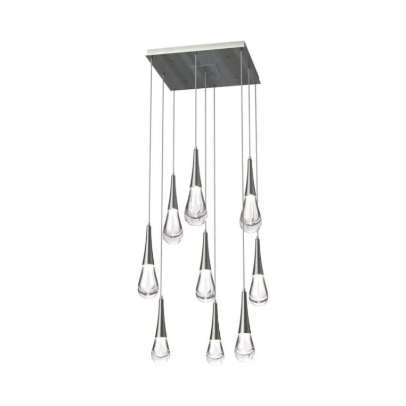 Raindrop Glass Square Solitaire Chandelier - jchandelier