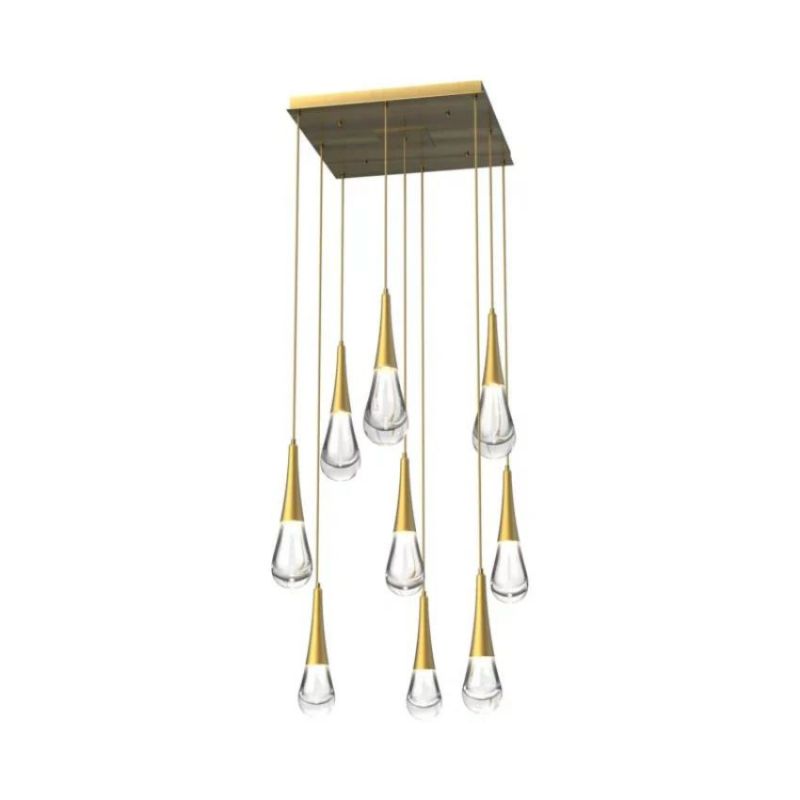 Raindrop Glass Square Solitaire Chandelier - jchandelier