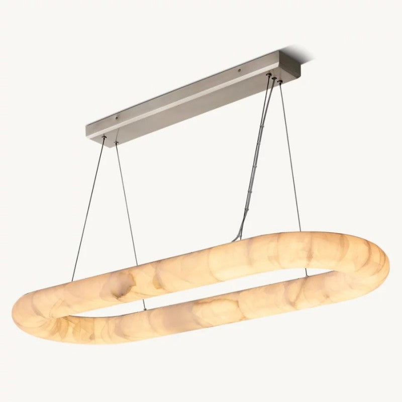 Rivage Alabaster Oval Chandelier 57"