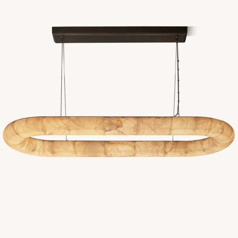 Rivage Alabaster Oval Chandelier 57"