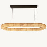 Rivage Alabaster Oval Chandelier 57"